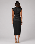 Rochelle™ | Belly-Camouflaging Draped Midi Dress