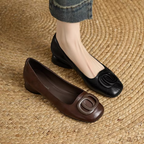 Opium Leather Ballerina Shoes