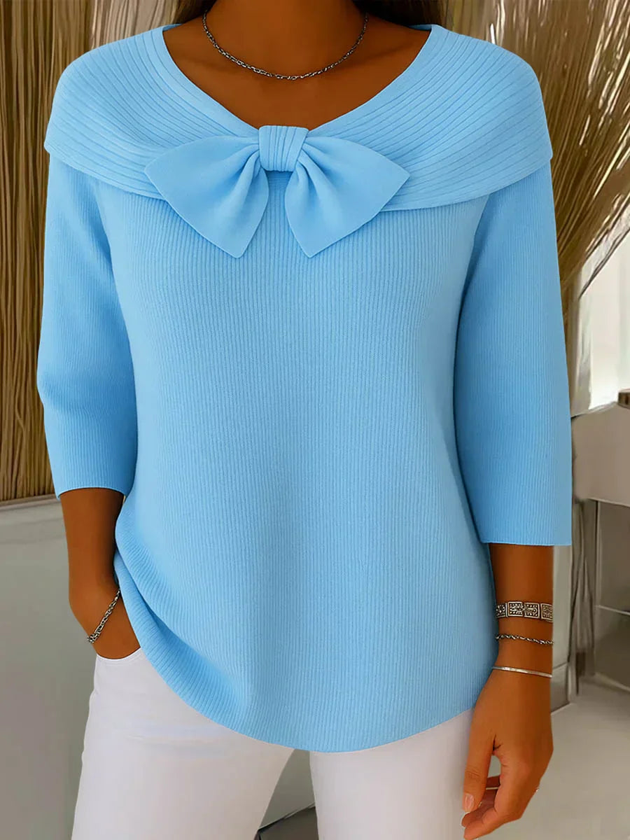 Lirya™ | Elegant Knit Top with Bow