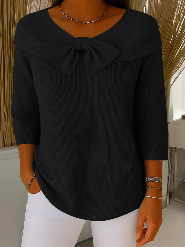 Lirya™ | Elegant Knit Top with Bow