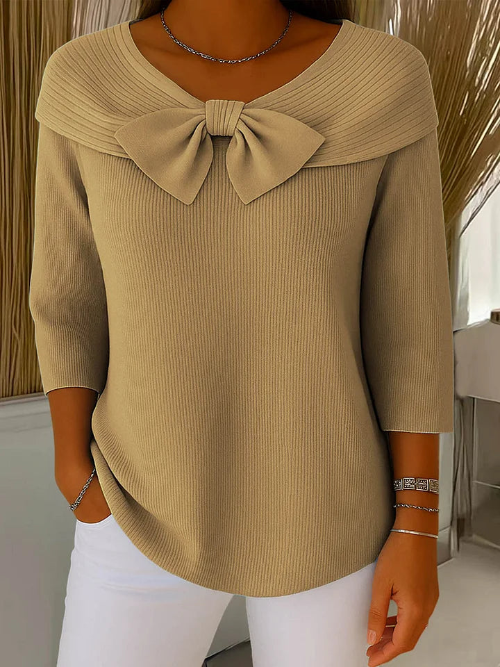 Lirya™ | Elegant Knit Top with Bow