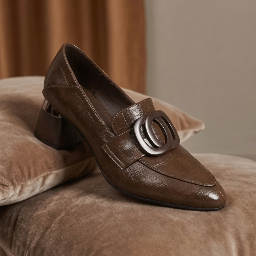 Valora Leather Loafer Pumps
