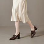 Valora Leather Loafer Pumps