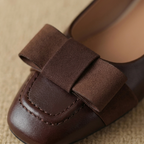 Camille Bow- embellished Leather Ballet Flats