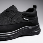 Finn slip-on orthopedic shoe macro mesh and tab detail
