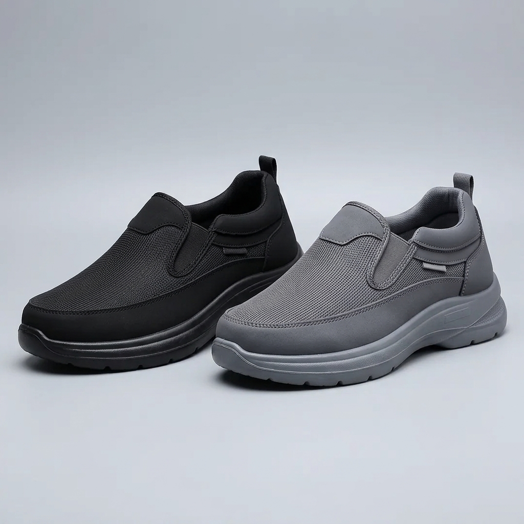 Finn slip-on orthopedic shoe black and grey