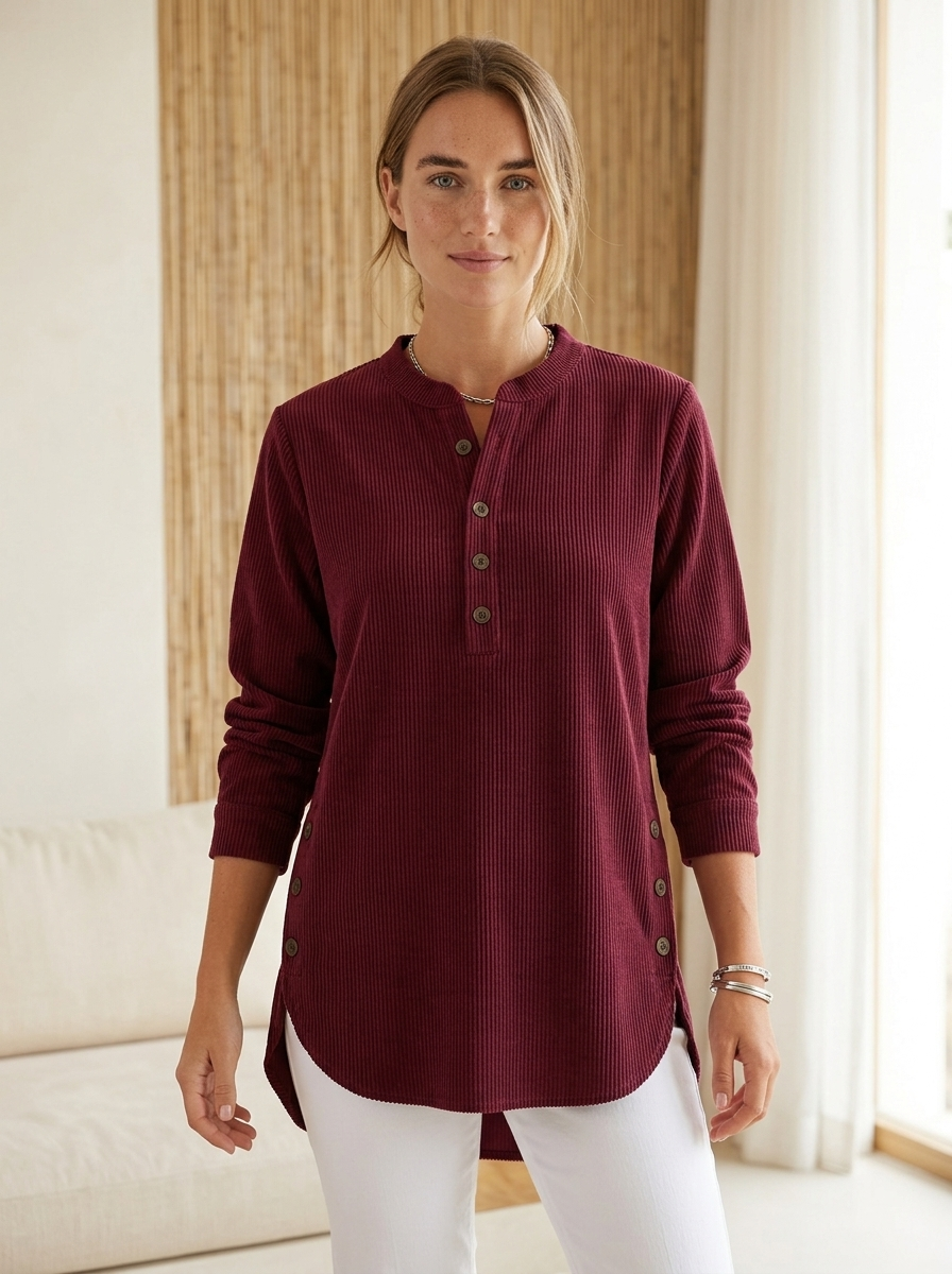 Neris top burgundy red