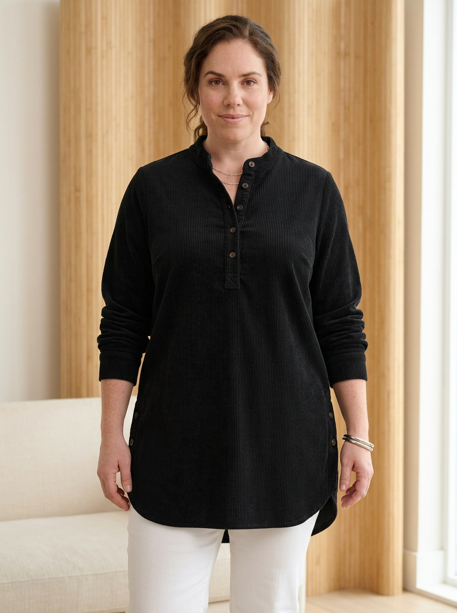 Neris top black curvy fit