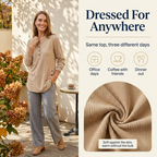 Neris corduroy top light tan, dressed for anywhere
