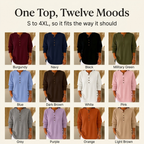 Neris corduroy top available in twelve colours, sizes S to 4XL