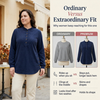 Neris corduroy top navy, ordinary versus extraordinary fit